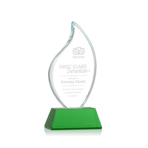 Corporate Awards - Crystal Awards - Crystal Flame Awards - Odessy Green on Newhaven Flame Crystal Award