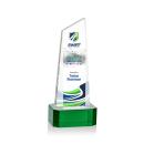 Belmont Tower Full Color Green on Padova Obelisk Crystal Award