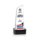 Belmont Tower Full Color Black on Padova Obelisk Crystal Award