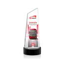 Belmont Tower Full Color Black on Stanrich Obelisk Crystal Award