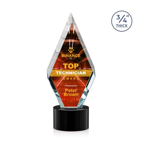 Corporate Awards - Full Color Awards - Richmond Full Color Black on Marvel Crystal Award