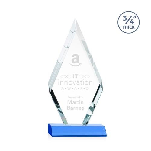 Corporate Awards - Crystal Awards - Richmond Sky Blue Crystal Award