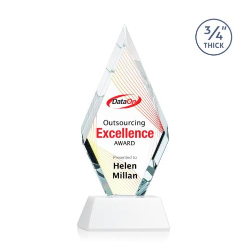 Corporate Awards - Full Color Awards - Richmond Full Color White on Newhaven Crystal Award