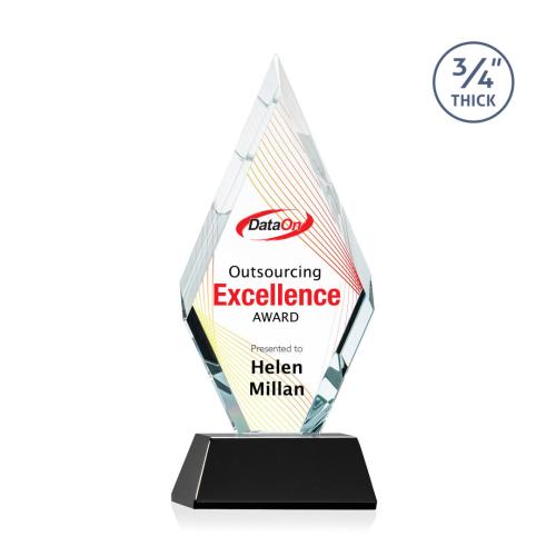 Corporate Awards - Full Color Awards - Richmond Full Color Black on Newhaven Crystal Award