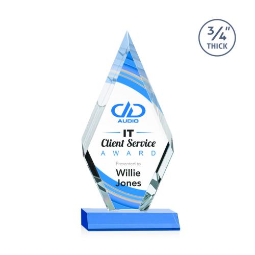 Corporate Awards - Full Color Awards - Richmond Full Color Sky Blue Crystal Award