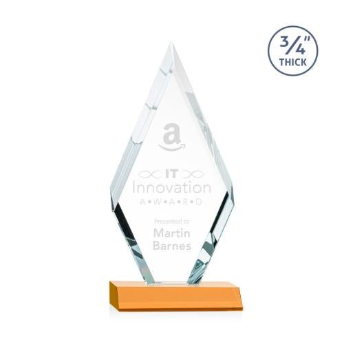 Corporate Awards - Glass Awards - Colored Glass Awards - Richmond Amber Crystal Award
