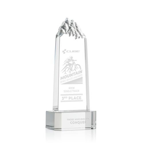 Corporate Awards - Crystal Awards - Crystal Pillar Awards - Himalayas Tower Clear on Base Obelisk Crystal Award