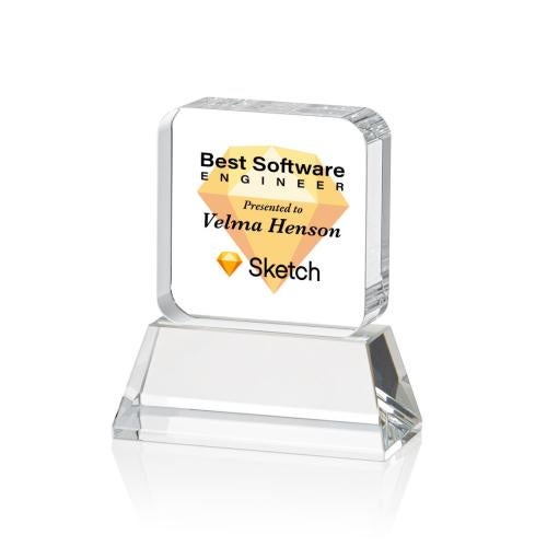 Corporate Awards - Full Color Awards - Flamborough Full Color Clear on Base Crystal Award