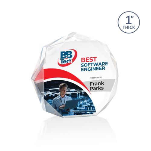 Corporate Awards - Acrylic Awards - Piedmont Full Color Clear Acrylic Award