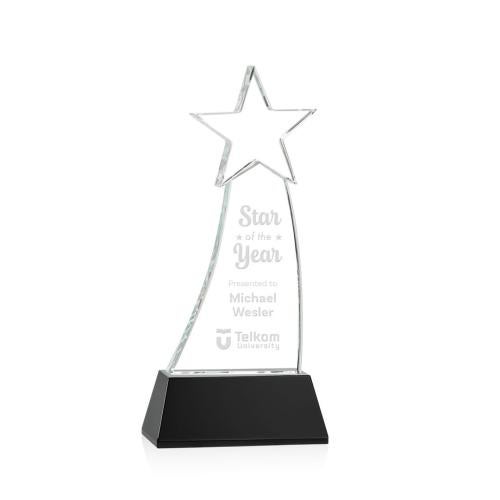 Corporate Awards - Crystal Awards - Crystal Star Awards - Manolita Black Star Crystal Award