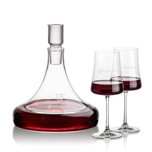 Corporate Recognition Gifts - Etched Barware - Ashby Decanter & Dakota Wine