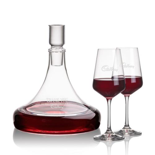 Corporate Recognition Gifts - Etched Barware - Ashby Decanter & Cannes Wine