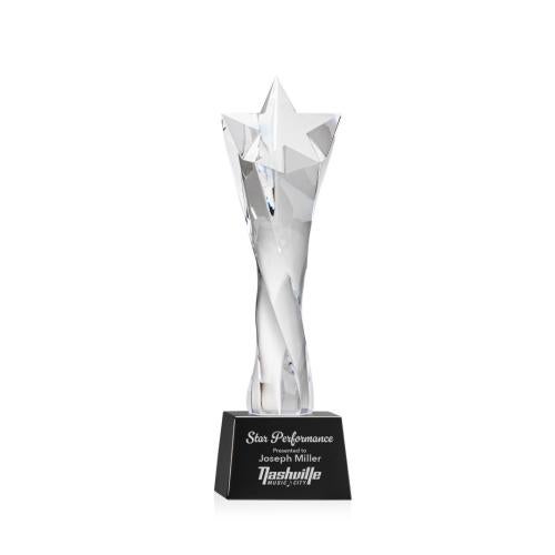 Corporate Awards - Crystal Awards - Crystal Star Awards - Arlington Black on Robson Base Star Crystal Award