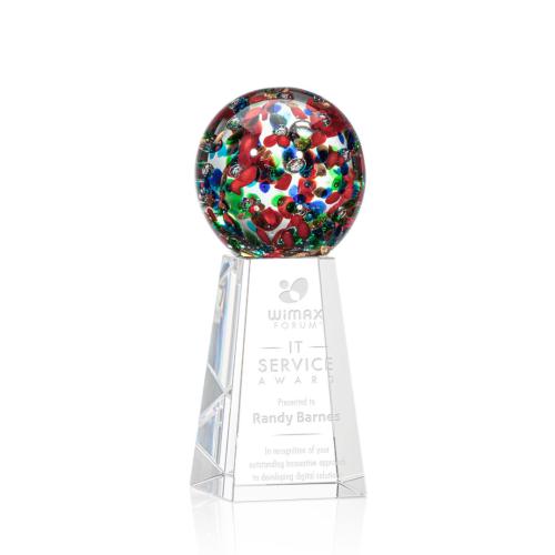 Corporate Awards - Glass Awards - Colored Glass Awards - Fantasia Spheres on Novita Base Glass Award