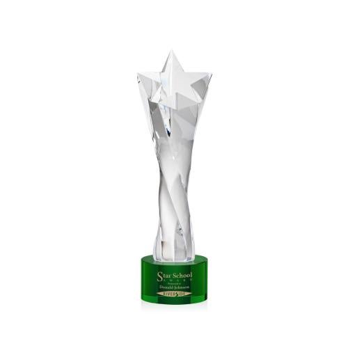 Corporate Awards - Glass Awards - Colored Glass Awards - Arlington Green on Marvel Base Star Crystal Award