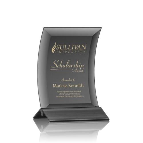 Corporate Awards - Metal Awards - Dominga Black/Black Arch & Crescent Crystal Award