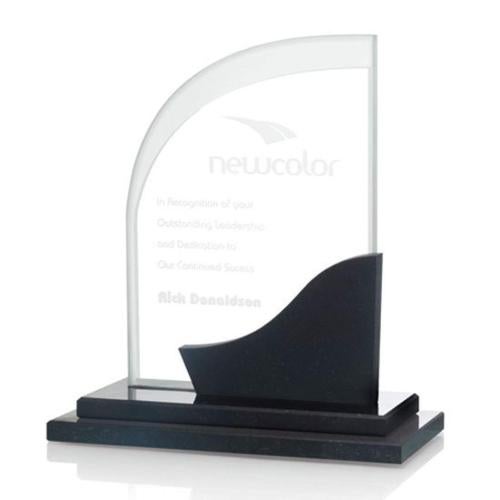Corporate Awards - Award Plaques - Marble and Stone Plaques - Olympus  Granite Arch & Crescent Crystal Award