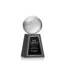 Golf Ball Spheres on Tall Marble Base Crystal Award