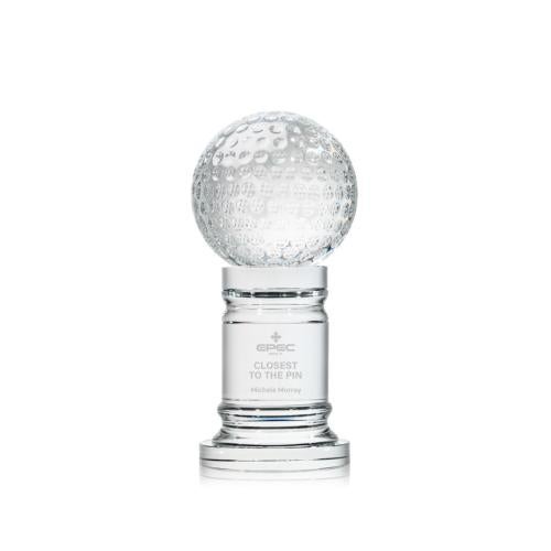 Corporate Awards - Sports Awards - Golf Ball Spheres on Colverstone Base Crystal Award