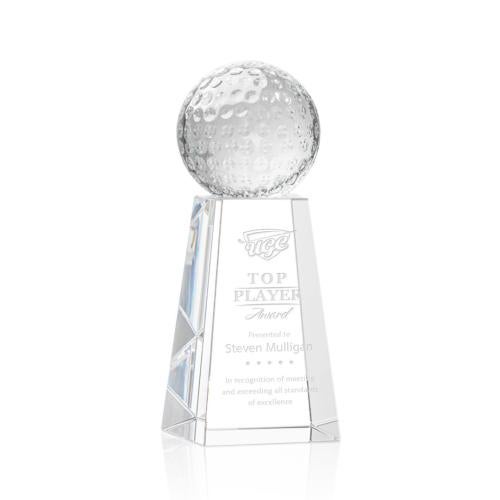 Corporate Awards - Sports Awards - Golf Ball Spheres on Novita Base Crystal Award