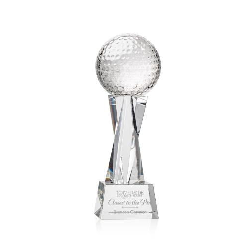 Corporate Awards - Sports Awards - Golf Ball Clear on Grafton Base Spheres Crystal Award