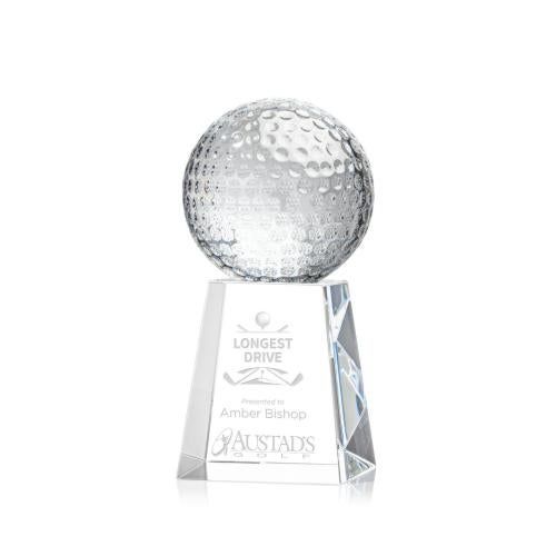 Corporate Awards - Sports Awards - Golf Ball Spheres on Celestina Base Crystal Award