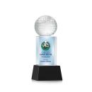 Golf Ball Full Color Black on Belcroft Spheres Crystal Award