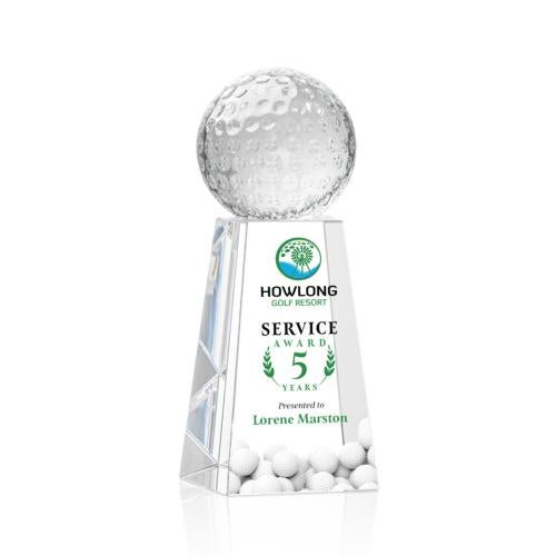 Corporate Awards - Sports Awards - Golf Ball Full Color Spheres on Novita Crystal Award