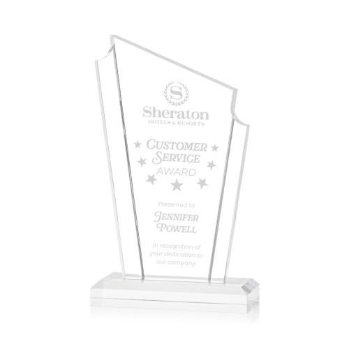 Corporate Awards - Acrylic Awards - Dunstable Clear Peak Acrylic Award