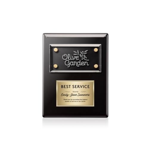 Corporate Awards - Award Plaques - Gossamer Plaque - Black/Gold