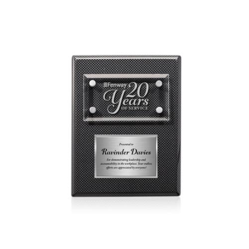 Corporate Awards - Award Plaques - Gossamer Plaque - Carbon Fibre/Silver