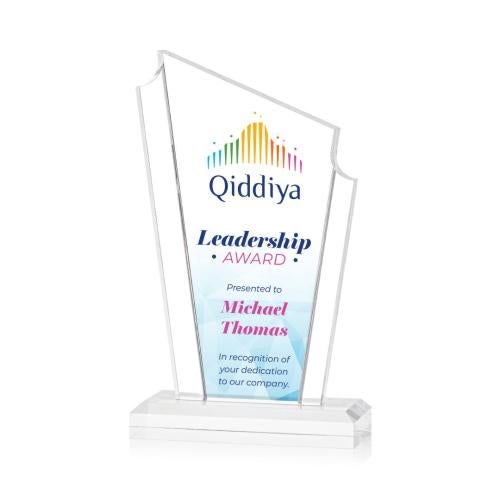 Corporate Awards - Acrylic Awards - Dunstable Full Color Clear Peak Acrylic Award