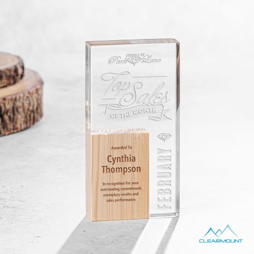 Corporate Awards - Acrylic Awards - Jardin Rectangle Wood Award