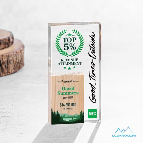 Corporate Awards - Acrylic Awards - Jardin Full Color Rectangle Wood Award