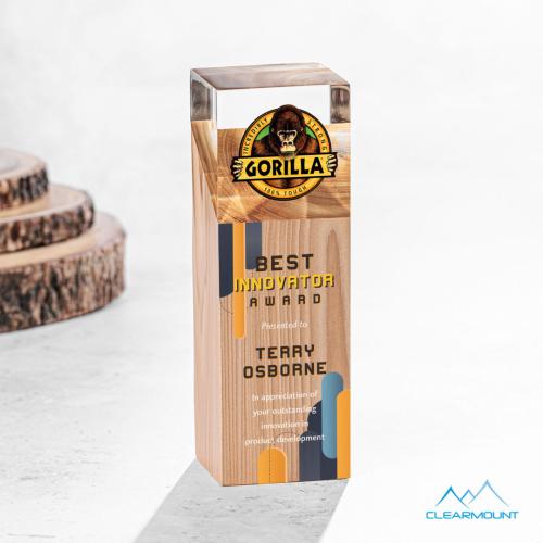 Corporate Awards - Acrylic Awards - Falaise Full Color Obelisk Wood Award