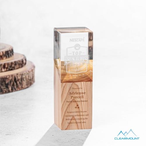 Corporate Awards - Acrylic Awards - Coteau Obelisk Wood Award