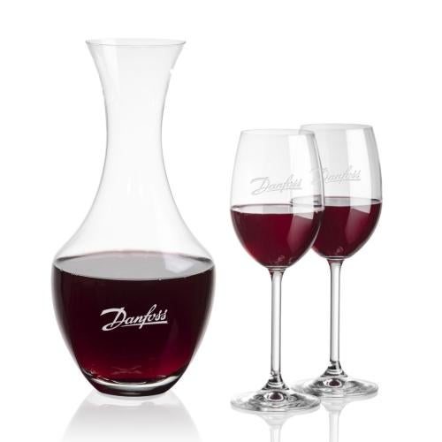 Corporate Recognition Gifts - Etched Barware - Oldham Carafe & Naples Wine