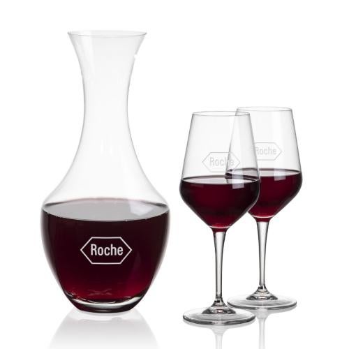 Corporate Recognition Gifts - Etched Barware - Oldham Carafe & Germain Wine