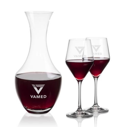 Corporate Recognition Gifts - Etched Barware - Oldham Carafe & Bengston Wine