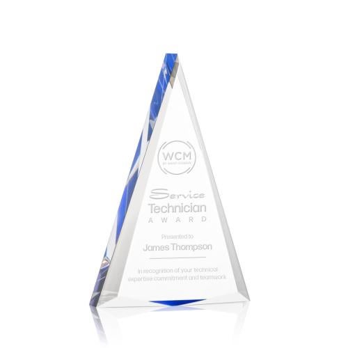 Corporate Awards - Acrylic Awards - Shrewsbury Blue Pyramid Acrylic Award