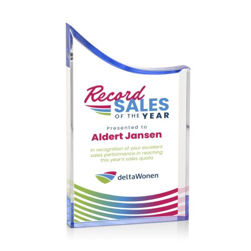 Corporate Awards - Acrylic Awards - Chiswick Full Color Blue Peak Acrylic Award