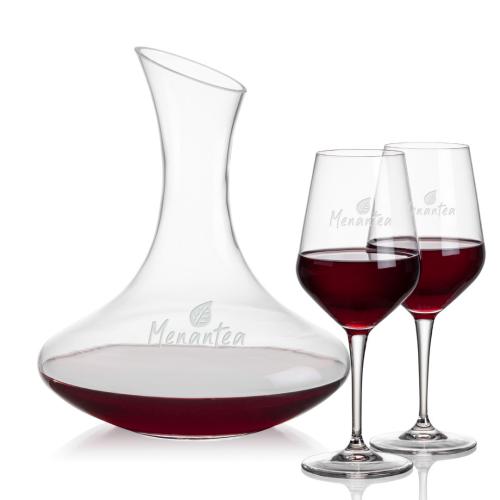 Corporate Recognition Gifts - Etched Barware - Hampton Carafe & Germain Wine