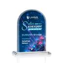 Bridgeport Full Color Clear Arch & Crescent Crystal Award