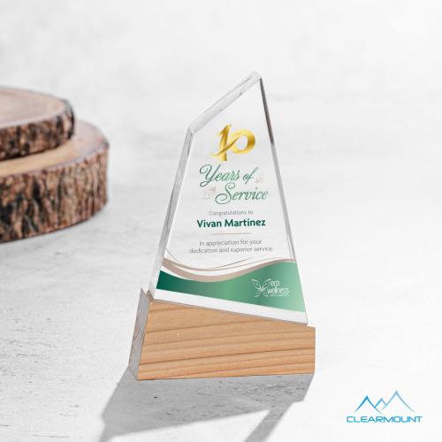 Corporate Awards - Acrylic Awards - Terra Full Color Sail Wood Award