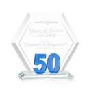 Riviera Anniversary Blue No 50 Number Crystal Award