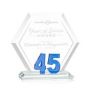 Riviera Anniversary Blue No 45 Number Crystal Award