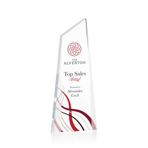 Corporate Awards - Acrylic Awards - Hudson Full Color Clear Peak Acrylic Award