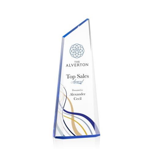 Corporate Awards - Acrylic Awards - Hudson Full Color Blue Peak Acrylic Award