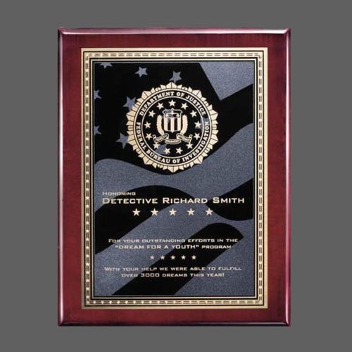 Corporate Awards - Award Plaques - Oakleigh/Stars & Stripes Plaque - Rosewood 