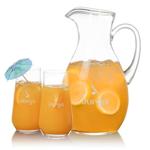 Corporate Recognition Gifts - Etched Barware - Geneva Pitcher & Bretton Beverage